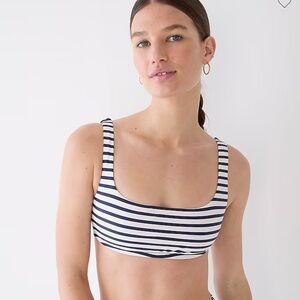 J. Crew Striped Square Neck Bikini Top